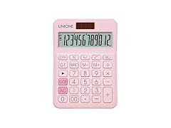 UNIONE Pink Calculator with a Bright LCD
