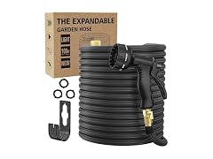 100ft Flexible Garden Hose with Nozzle- Choose Color