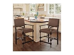Cozyman Counter Height Bar Stools Set of 2, 26''French Leath (Open Box)