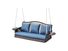 ZZW 8010 Upgraded Wicker Hanging Porch Swing