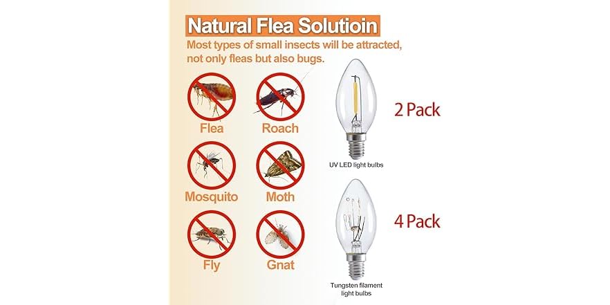 4-Pack Flea Traps With Sticky Discs & Bulbs – Indoor Safe Pet-Friendly Light Traps For Home, Garage & Carpet