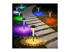 ALEPOD Color Changing Solar Pathway Lights, 8 Pk