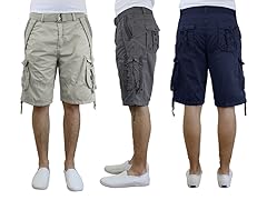 Mens Belted Cargo Utility Shorts