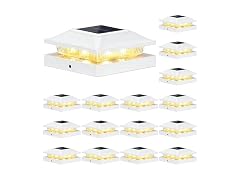 Brightever Solar Post Cap Lights 16 Pack White