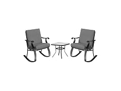 Four Seasons Courtyard Gramercy 3 Piece Rocking Chairs with Table
