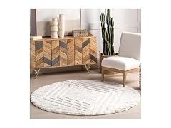 Nuloom Risette Ivory 6 Round Geometric