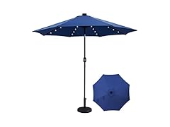 Backyard Expressions 9FT Solar Patio Umbrella Blue
