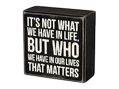 Classic Black and White Box Sign, 4"x 4", Who We Have