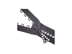 John Bead 45 cm Black/Open END Rhinestone Crystal Zipper