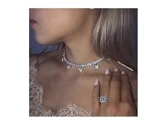 Doubnine Butterfly Necklace Choker CZ