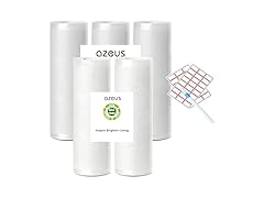 AZEUS Vacuum Sealer Bag Rolls with Labels & Marker, 2 Rolls