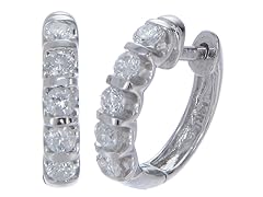 1.00 CT Diamond Earrings 14K White Gold