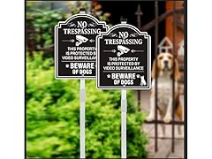 Aiuieaa Beware of Dog Sign 2pk