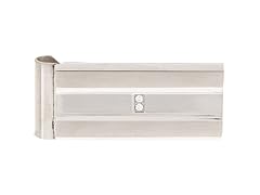 Blackjack Jewelry Brushed and Polished Stainless Steel CZ Money Clip