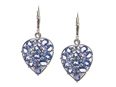 Sterling Silver Tanzanite Heart Earring