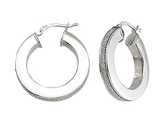 Glitter Thick Hoop Earring