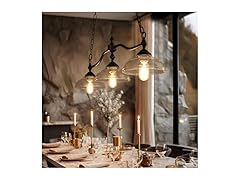 3-Light Kitchen Island Chandelier Black