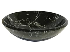 Black and White Marble Glass Vessel Sink