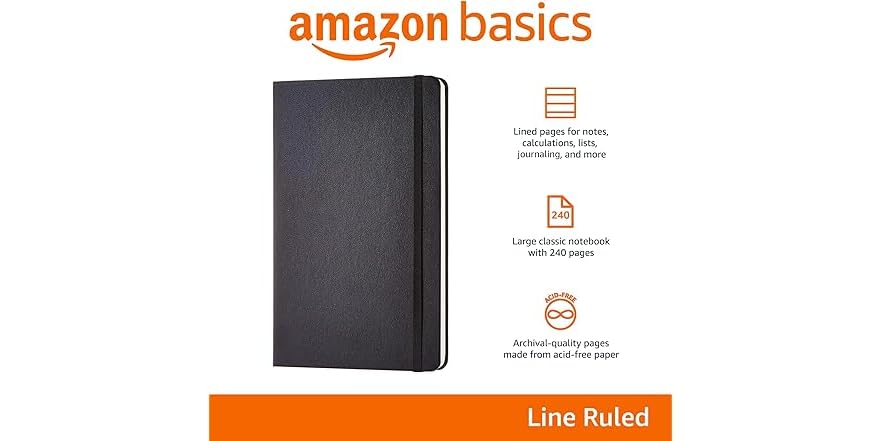 Amazon Basics Classic Notebook, 240 Page