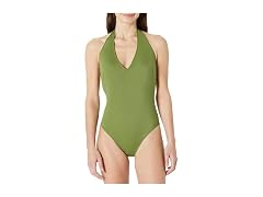 Amazon Essentials Women (XL) Halter Swimsuit Olive