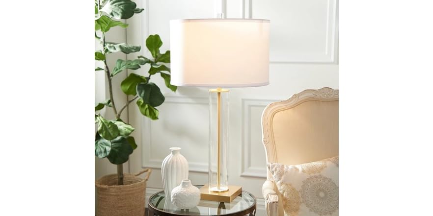 Luxe by Rachel Zoe Clear Glass Lamp