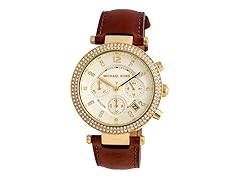 Michael Kors MK2249 Brown Leather Strap Watch
