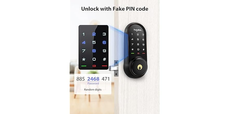 Hugolog HU03 Smart Keyless Door Lock Blk or Satin