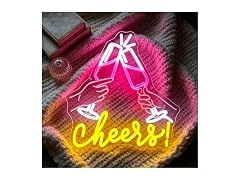 Whfobfe Cheers Neon Sign for Wall