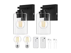 YoChoice Black Battery Wall Sconce 2Pk