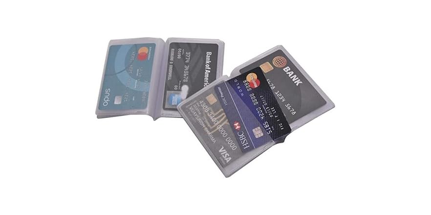 Plastic Sleeve For Social Security Card XiuGlimpse Set Of 2 Clear Credit Card  Holder Wallet Insert With 10 Protective Sleeves,Plastic Card Wallet Inserts  For Medicare Social Security ID Photoy,Compatible With Bifold Wallets