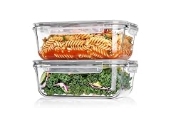 Vtopmart Grey 2 Pack 63oz Glass Containers W/ Lids
