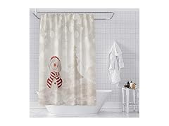 OERJU Winter Shower Curtain Snowman