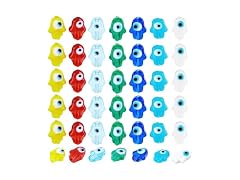 NBEADS About 113 Pcs Flower Shaped Evil Eye Beads 