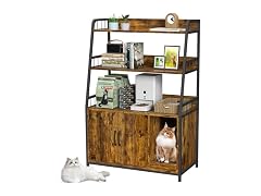 EasyCom Cat Litter Box Enclosure with Shelves