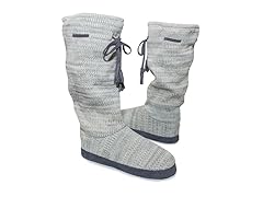 Tall Grace Tie Boot, White Marl