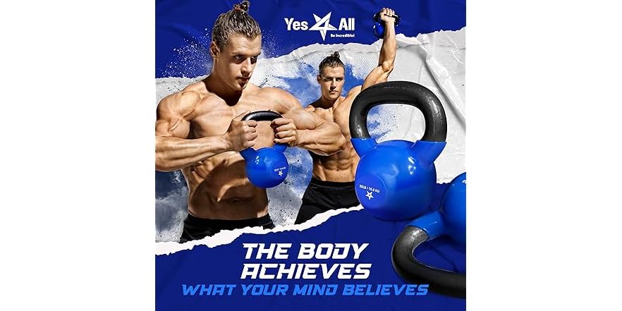 Yes4All DWVR 6kg Kettlebell Souple - Rempli De Sable De Fer - Revêtement Protecteur - Violet Kettlebell 12kg