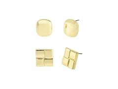 Steve Madden Women's Vintage Square Button Earring
