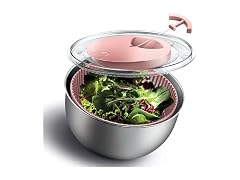 COOK WITH COLOR Stainless Steel Salad Spinner - 5 Qt