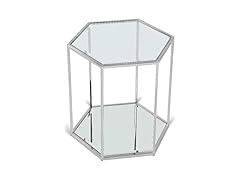Sei Chrome Glass & Steel End/Side Table