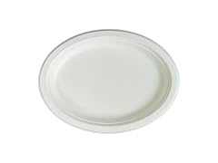 TLAPS 10x8 in White Bagasse Sugarcane Plates 125