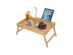 Artmeer Bamboo Bed Tray, Folding Legs