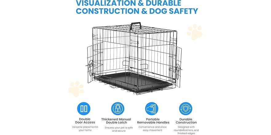 Image showcasing Simple Deluxe Double Door Dog Crate