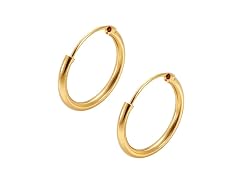 14K Gold Plated Hoop Earrings 6mm