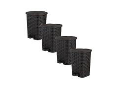 Superio Mini Trash Can with Foot Pedal  6 QT 4 Pack