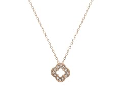 18K Gold Open Clover CZ Necklace
