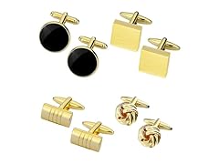 TAIGRAMA Golden Cufflinks Set 4 Pairs