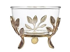 Laurel Glass/Brass Bowl Large
