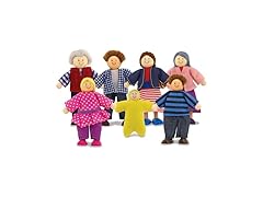 Melissa & Doug 7-Piece Poseable Wooden Doll Family
