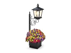 Outdoor Flower Pots 2 in 1, Solar Lamp Post with Planter