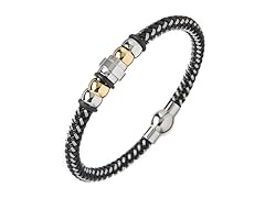 Black & Silver Braided Wire Bracelet